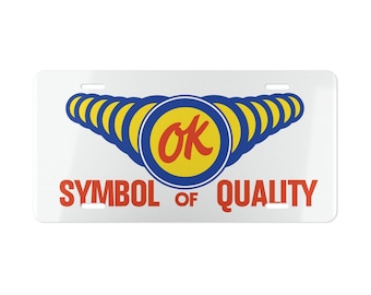Retro "Symbol of Quality" Aluminum Vanity Plate – Car Decor