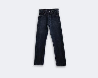 Vintage Levis 501 W28 L32 (measured 28x28) Unisex Fit, Black, Made 