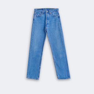 Levi&#39;s 501 Original Vintage Jeans W28 L30 (W26 - 27 Zoll) | 90er Unisex Mid-Rise Straight Jeans | Hellblauer Denim - Hergestellt in den USA