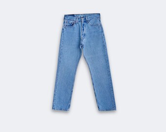 Levis 501 vintage W28 L28 (mesuré 27x28) jean femme, bleu clair, made in USA