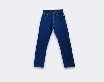 Jeans da donna Levi's 501 vintage W28 L30 (misure 28x31), blu scuro, made in USA