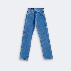 Levi&#39;s 501 Vintage Jeans für Damen W24 L30 (W22 - 23 Zoll) | 90er High Waist Straight Jeans für Damen | Mittelblaue Jeans Made in USA