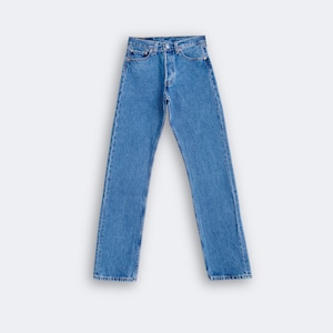 Levi&#39;s 501 Vintage-Jeans für Damen W28 L32 (W26 - 27 Zoll) | 90er Jahre High-Waist-Straight-Jeans für Damen | Mittelblaue Jeans – verblasster Blue Denim