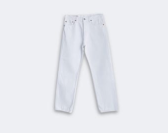 Levis 501 vintage W33 L30 (mesuré 32x29.5) jean mixte, blanc, made in USA