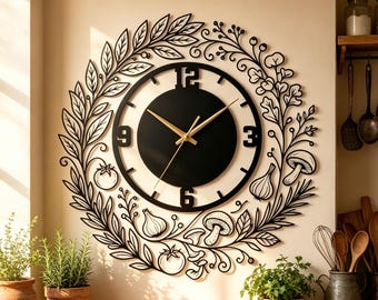 Italian Pasta Metal Wall Clock,Chef Kitchen Wall Art,Decorative Wall Clock,Clock GiftItalian Restaurant Decor for Dining Room,Home Decor