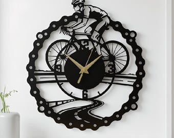 Handmade Cycling Metal Wall Clock, Road Bike Decor, Bicycle Wall Art, Cyclist Gift, Sports Ornament,Gift For Father,Housewarming Gift