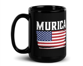 American Flag Coffee Mug – Patriotic USA Gift, 15oz Ceramic | Murica Mugs