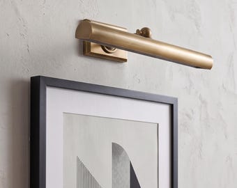Lámpara de pared vintage de latón macizo / Aplique de pared ajustable, Iluminación artística antigua