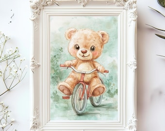 Bear Nursery Print: Teddy Bear Kids Room Decor (Digital Download, PDF Files Included)