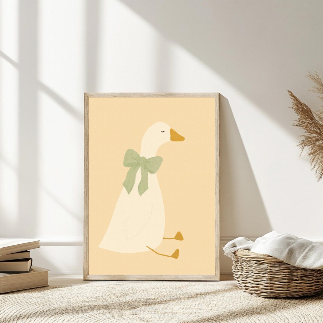 Silly Goose Wall Art Cute Poster Sage Green Coquette Room Decor Girls ...