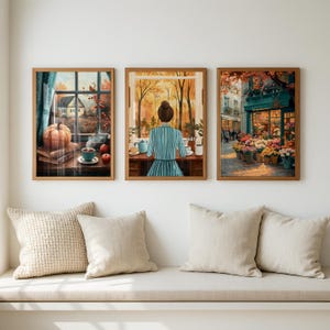 This Fall Tone Village Wall Art Set of 8 captures the warmth of autumn villages, cozy pumpkin details, and rustic seasonal streets. Each print features soft fall tones, autumn foliage, and charming scenes that bring a welcoming and nostalgic atmosphere into any space.

Perfect as Cozy Autumn Wall Art, Harvest Season Decor, Thanksgiving Wall Art, Rustic Fall Home Decor, and Autumn Village Scene Prints, this set is ideal for living rooms, kitchens, or entryways.