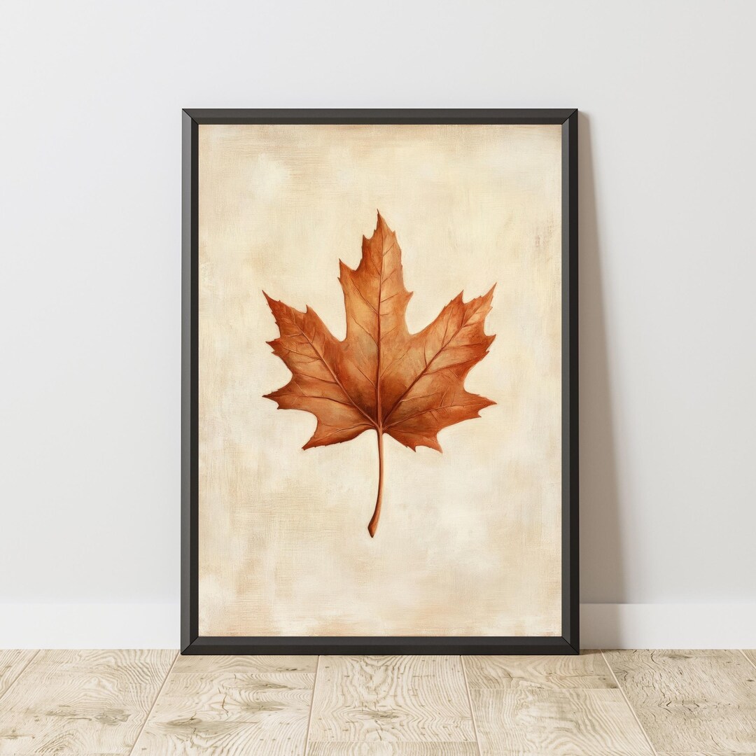Vintage Maple Leaf Print: Beige Autumn Wall Art (digital Download) - Etsy