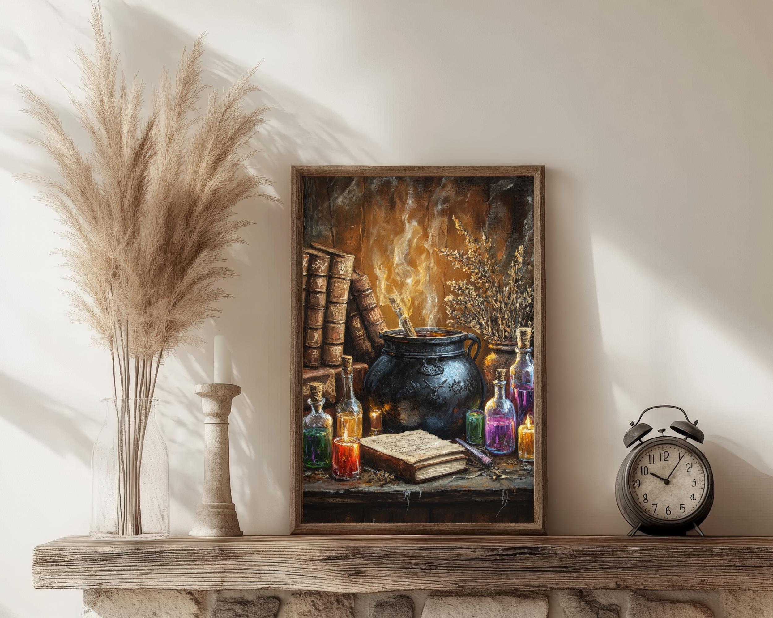 Witch Potion Cauldron Art Print: Gothic Occult Decor (digital Download ...