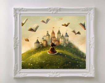 Kids Reading Corner Print | Book Nook Wall Art (Digital Download)
