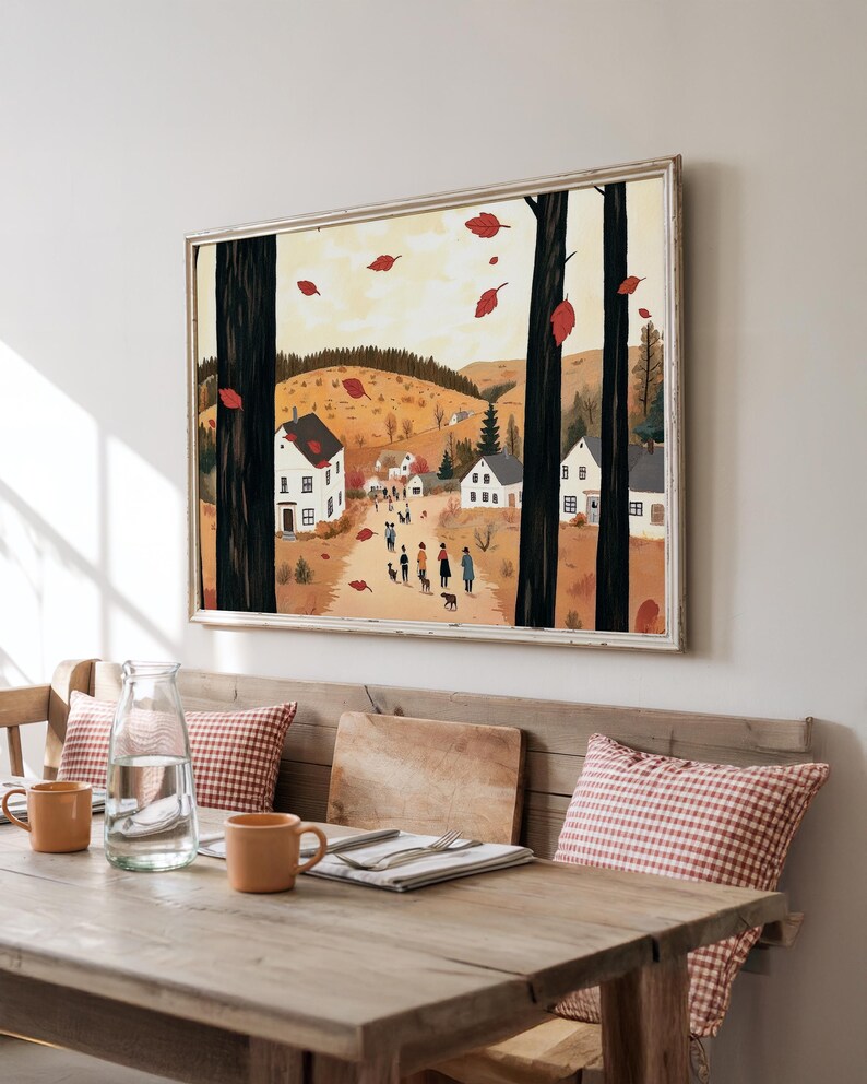 This Fall Tone Village Wall Art Set of 8 captures the warmth of autumn villages, cozy pumpkin details, and rustic seasonal streets. Each print features soft fall tones, autumn foliage, and charming scenes that bring a welcoming and nostalgic atmosphere into any space.

Perfect as Cozy Autumn Wall Art, Harvest Season Decor, Thanksgiving Wall Art, Rustic Fall Home Decor, and Autumn Village Scene Prints, this set is ideal for living rooms, kitchens, or entryways.