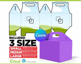 Gable Box Template for Canva: Party Favor Gift Box Bundle (Digital Download)