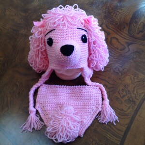 Pink Poodle Hat & Diaper Cover, Halloween, Photo Prop