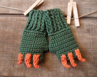 Monster Claw Texting Fingerless Gloves Halloween