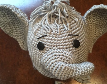 Elephant Hat, Crochet Elephant Hat, Grey/Grey Elephant Hat, Child Elephant Hat