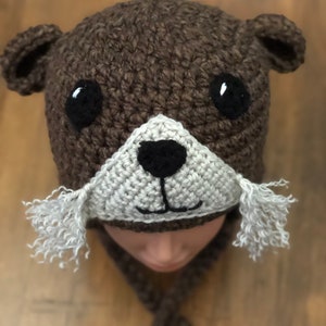Sea Otter Hat, Crochet Sea Otter Hat, Crochet Otter Hat, Otter Beanie