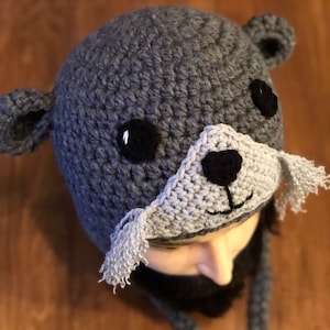 Sea Otter Hat, Crochet Sea Otter Hat, Crochet Otter Hat, Otter Beanie