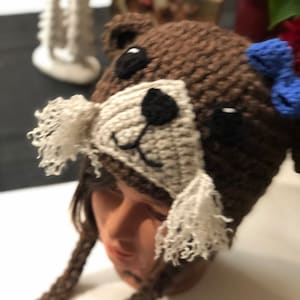 Sea Otter Hat, Crochet Sea Otter Hat, Crochet Otter Hat, Otter Beanie