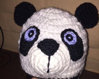 Panda Crochet Hat, Beanie