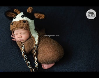 Cow Hat "Mooo" Crochet Hat