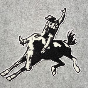 Horse, Cowboy Boot, Bronc Rider, Cowprint Guitar Large Iron on Patches image 2