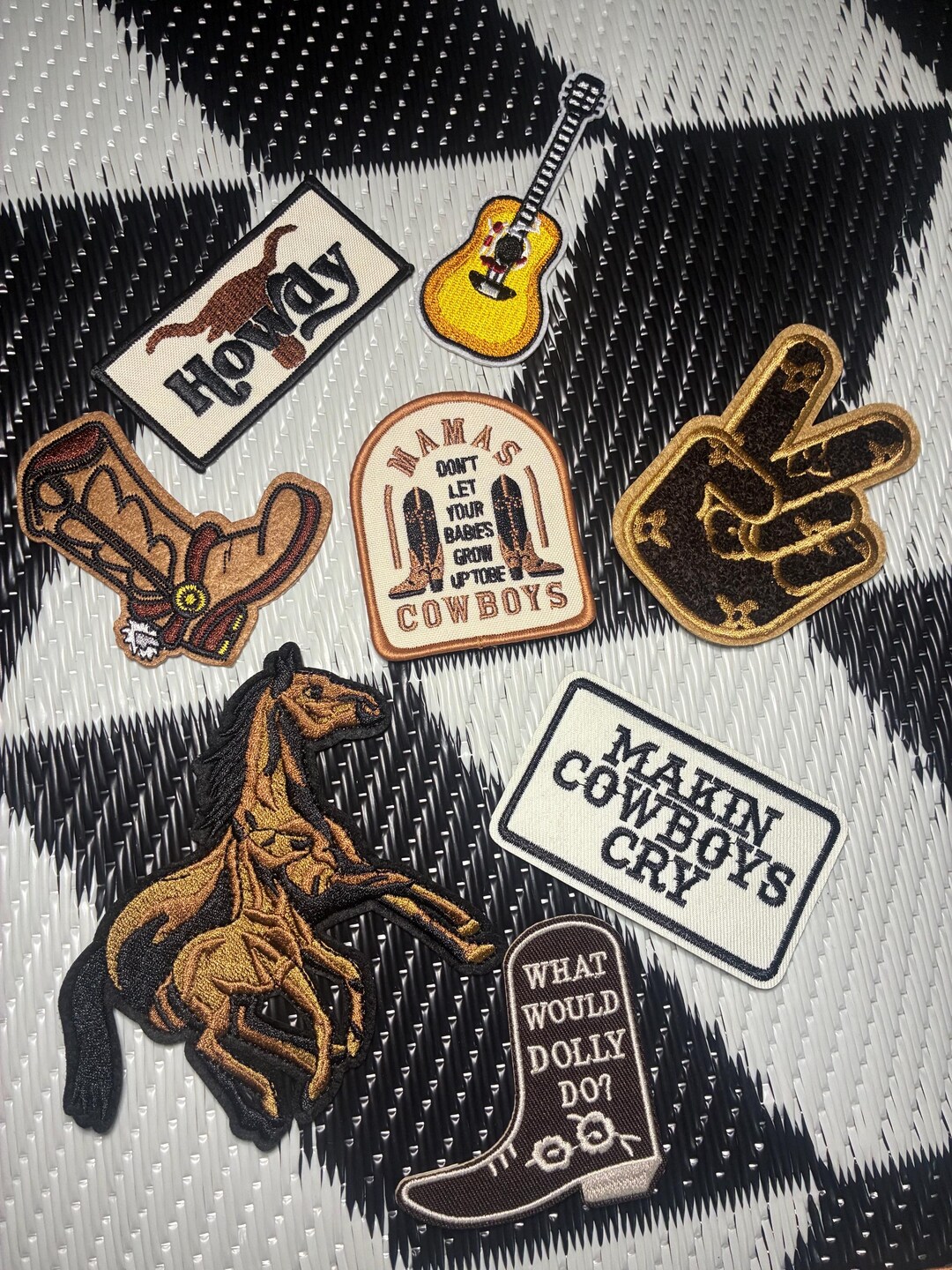 Cowboy/cowgirl Iron on Patches, Brown Cowboy/ Cowgirl Patches - Etsy