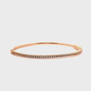 Silver Bangle Adorned with Brilliant Cut Zirconia