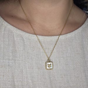 Gold-plated stainless steel chain with pendant, women&#39;s jewelry
