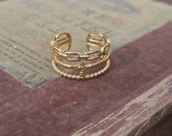 Verstelbare damesring van verguld roestvrij staal – Een minimalistisch en elegant sieraad. Een tijdloze ring.