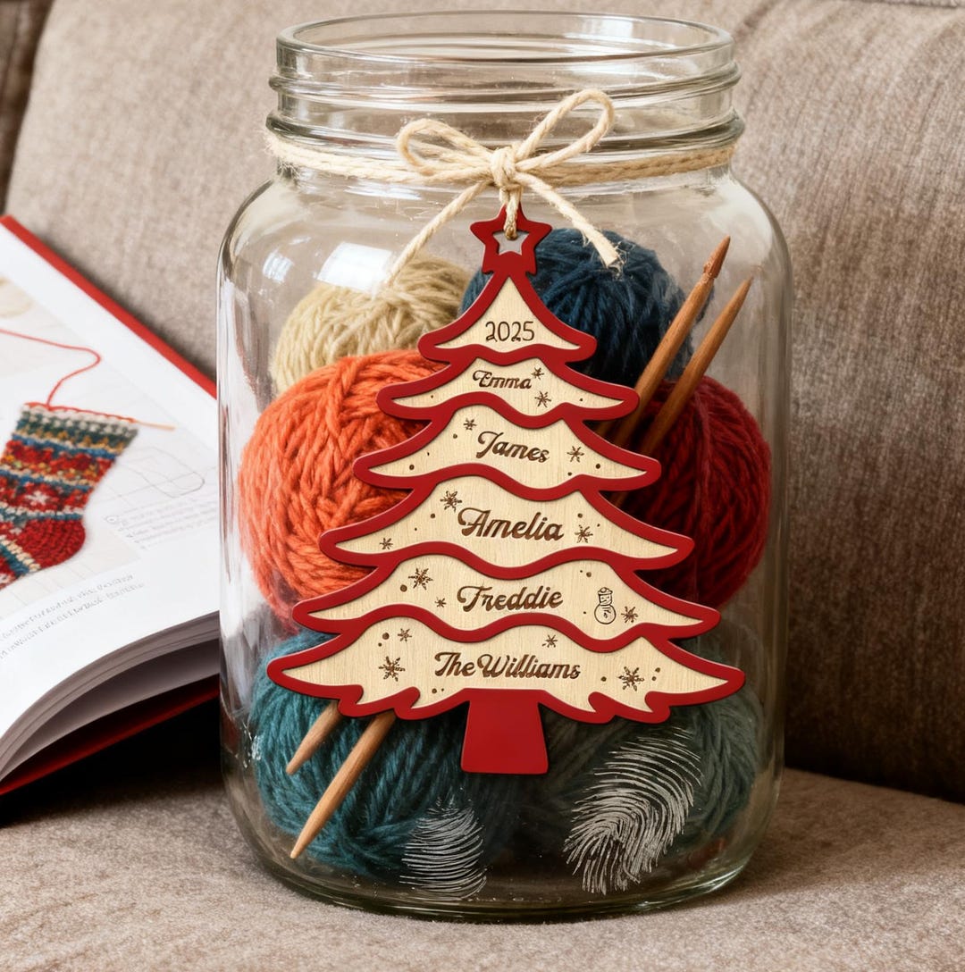 2025 Our Family Christmas Ornament, Family Names Tree Ornament, Family ...