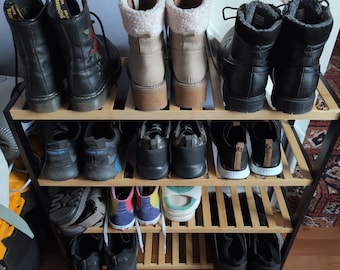 4-Tier Bamboo Shoe Rack – Eco-Friendly Shoe Storage Shelf for Hallway, Bedroom & Entryway, Natural Home Gift