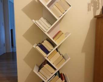 9 Tier Tree Bookshelf – Geometric Tall Bookcase for Book Lovers, Modern Wooden Storage for Living Room & Home Office Gift