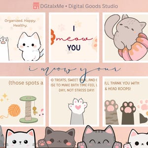 Cute Cat Care Planner | Printable & Digital PDF | A4 Cat Organizer | Feeding, Grooming, Vet Tracker | Daily Routine for Cats