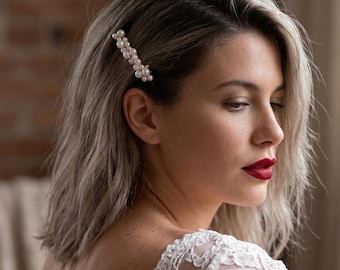 Brudhårskam, håraccessoar med sötvattenspärlor, pärlkam