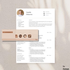 Modelo de CV de uma ou duas páginas – Currículo minimalista e limpo | Carta de apresentação | Editável em Word, Google Docs, Canva e Pages | Download instantâneo