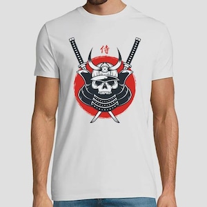 Samurai Skull T-Shirt – Japanese Warrior Graphic Tee With Katana Swords