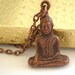 Buddha Pendant Necklace, Copper Buddha on Chain, Asian-themed Jewelry, Thai Buddha Necklace, Buddhist Jewelry