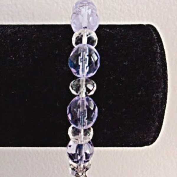 Alexandrite Glass Bracelet, 8.25 inches, Color-changing, On Sale, One-of-a-kind, Gift Boxed, June Birthstone, Sterling Silver Clasp