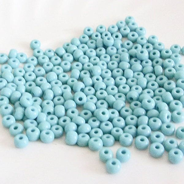 Czech Seed Beads, 6/0 Turquoise Green, 12 grams, Jewelry Making Supplies, Flat Rate Shipping, Destash Beads