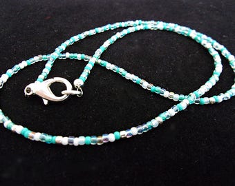 Turquoise Seed Bead Necklace: Czech & Japanese Beads, Gift Boxed