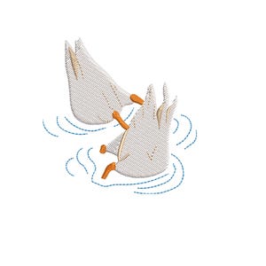 Bathing Swans Embroidery Design, Elegant Swan Bath Illustration Machine Embroidery Pattern, Minimal Romantic Aesthetic PES DST File