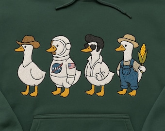 Wzór haftu „The Goose Crew” – zabawny plik do haftu maszynowego „Goose”, pobieranie cyfrowe, haft zwierząt gospodarskich, natychmiastowe pobieranie