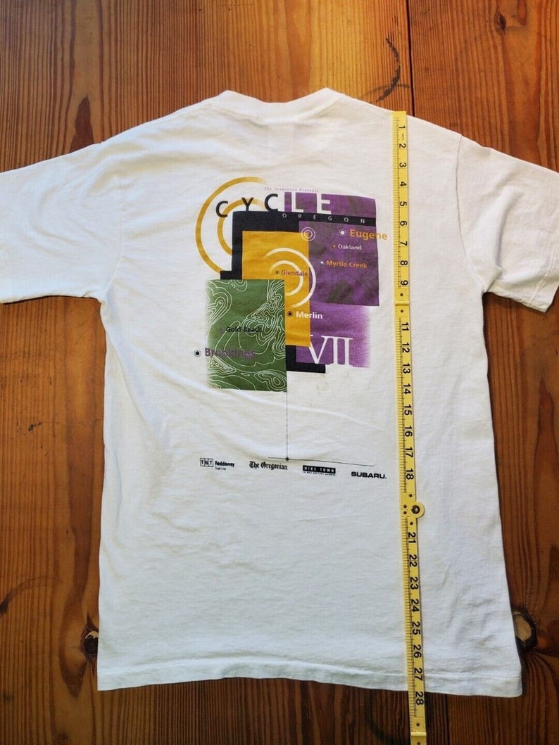 Vtg Cycle Oregon 1990s T-Shirt Cycling NIKE Men's Medium image 4