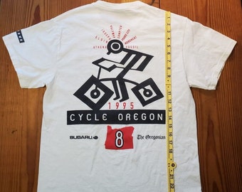 Vtg Cycle Oregon 1995 T-Shirt Cycling NIKE Men's Small