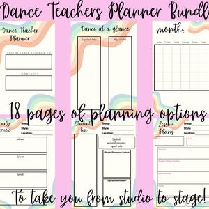 Digital Dance Teach Planner | Lessons Plans, class schedule, choreography notes | PDF & Goodnotes compatible