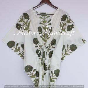 Beautiful 100 % Pure Cotton Kaftan | Jungle Print Cotton Kaftan Robe | Boho Summer Wear Dress | Handmade Sleepwear Maxi Dress | Gift For Her